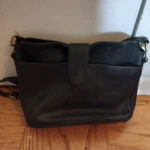 Vintage Etienne Aigner Black Leather Buckle Shoulder Handbag